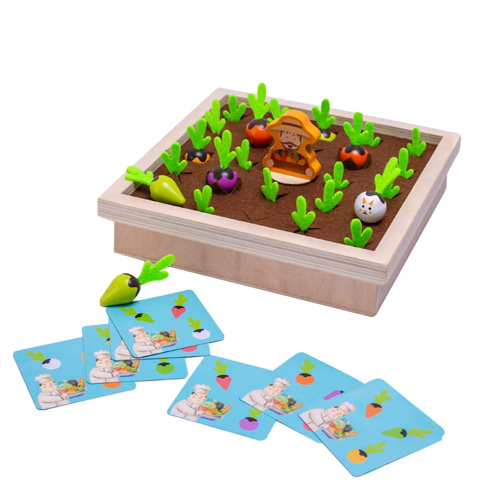 Vegetable Memory Game Kids Puzzles Educational Toy Mind Training Plaything Plant Chess Attention Cloth Radish Toddler Creative