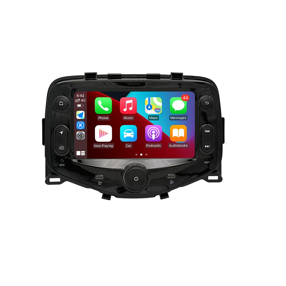 7 "Touchscreen Auto Android 14 voor Toyota Aygo Peugeot 108 Citroen C1 2016 2017-2020 Navigatie GPS DSP Stereo CarPlay Auto - afbeelding 2