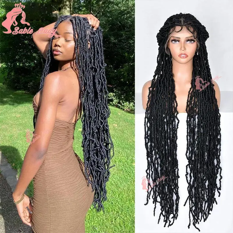 

Butterfly Full Lace Front Braided Wig Synthetic 40Inch Faux Locs Wig Box Braid Wig Knotless Braided Lace Wig Twist Braids Wig