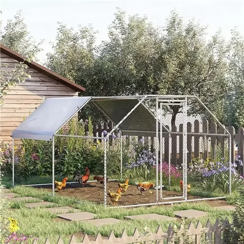 Large Metal Chicken House Wind-Proof Walk-In Poultry Cage Galvanized Mesh Eco-Friendly Factory Production Garden Greenhouses