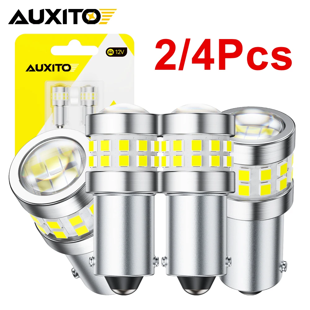 2/4Pcs AUXITO BA9S T4W LED Bulb 12V 24V Side Light Parking Lights CANBUS Error Free Auto Interior Instrument Panel Lamp 6500K