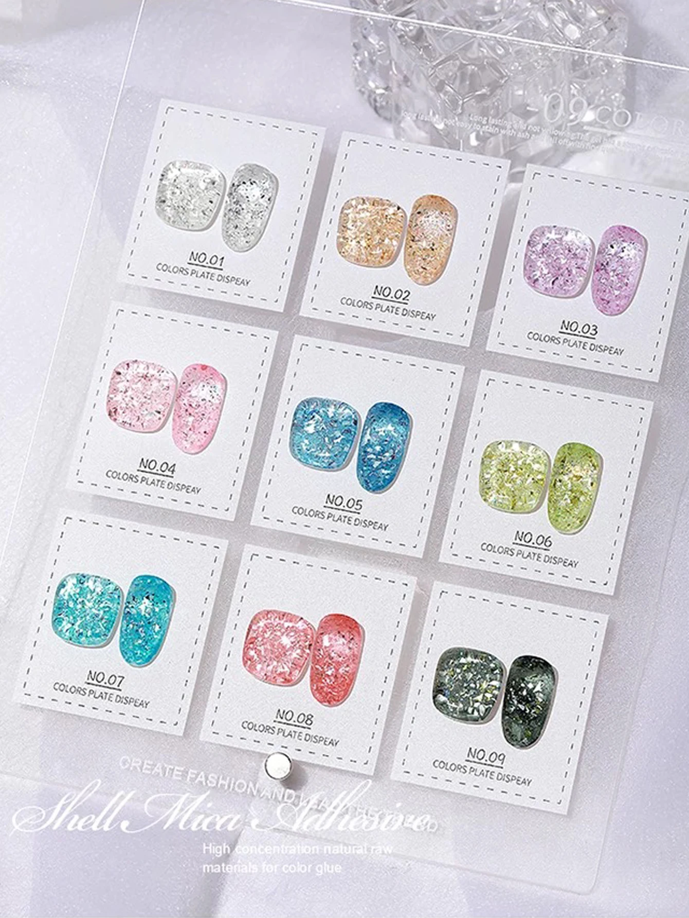 Lasts 28 Days and Brigh 9PCS 2026New Summer and Autumn Colorful Shell Glitter Sequins Sparkling Crushed Diamond Nail Polish Gel,