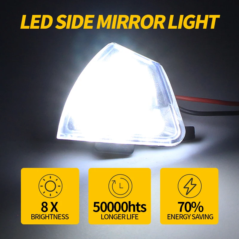 2pcs Error Free LED Under Mirror Light Puddle Lamp for VW Golf 5 MK5 Variant R32 GTI MK5 EOS Sharan 03-10 OEM#3C0945291