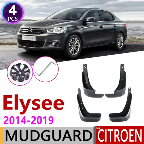 Guardabarros delantero trasero para Citroen Elysee 2014 ~ 2019 guardabarros solapa salpicaduras accesorios guardabarros 2015 2016 2017 2018