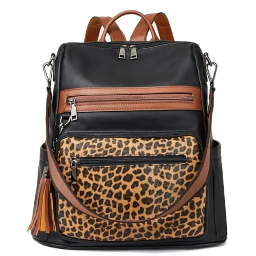 Womens Backpack Purse Vegan Leather Large Travel College Shoulder Bag with Tassel