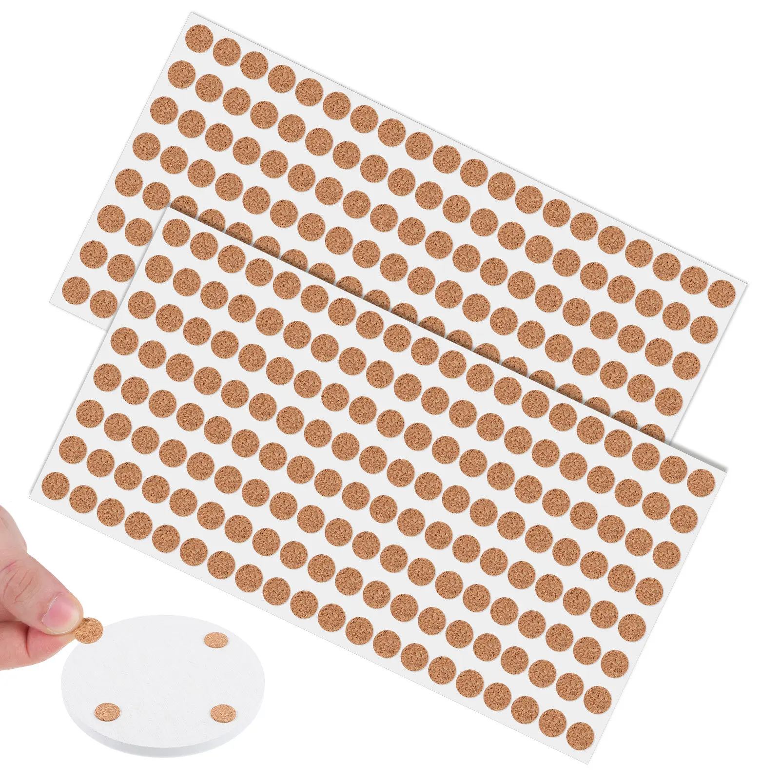 500Pcs Self-Adhesive Cork Padscork Material For Diy Disc Bumpers Padding Furniture Pads Backed Coaster Feet Wall Art For Kitchen