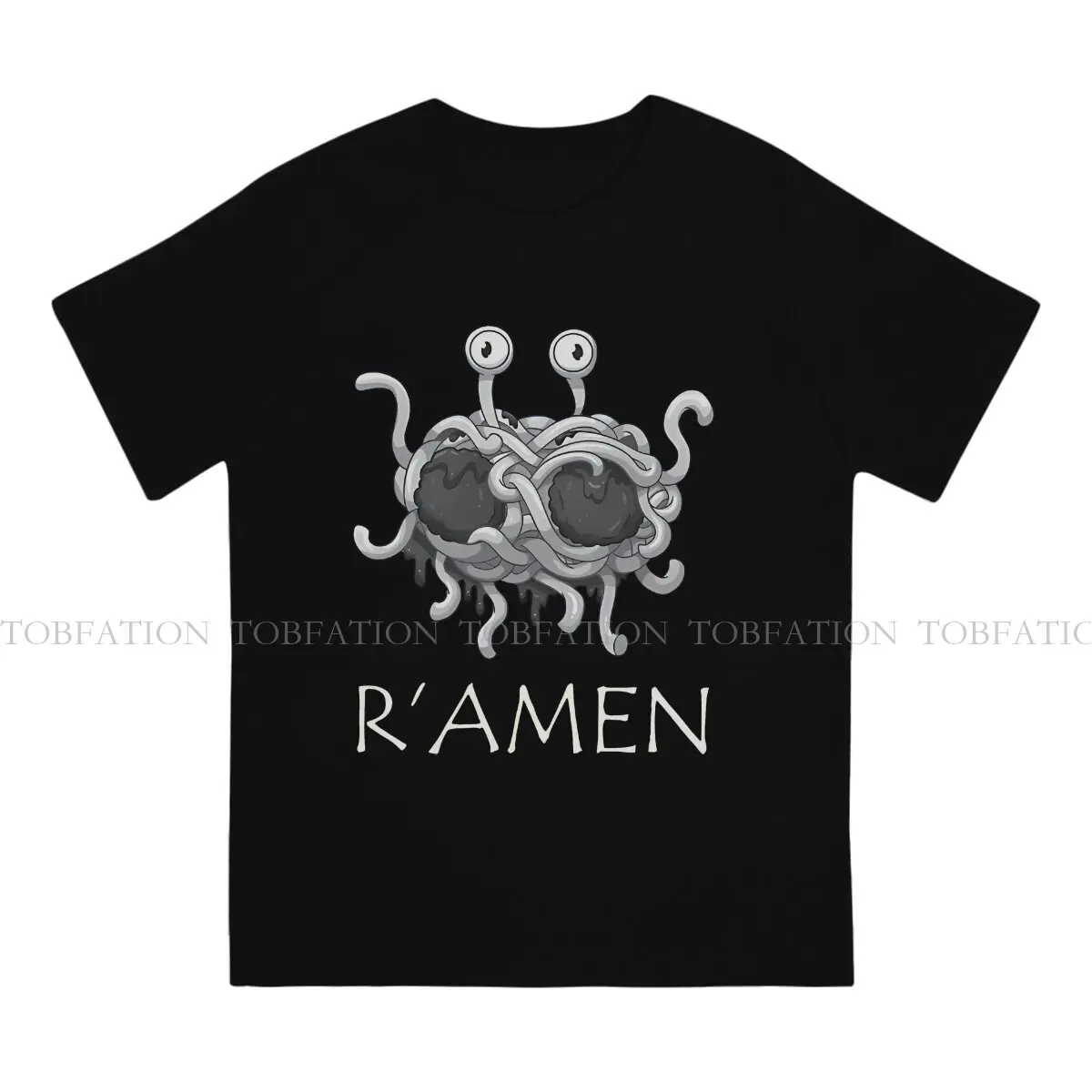 Ramen FSM Amen TShirt For Male Flying Spaghetti Monster Clothing Fashion T Shirt 100% Cotton Homme Print Loose