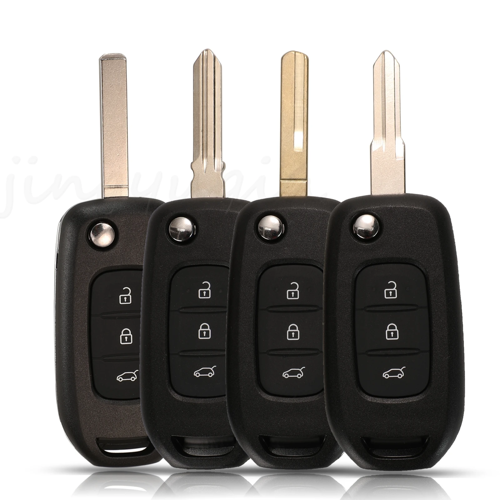Jingyuqin 3Buttons Remote Car Key Shell Cover Case For Renault Kadjar Captur Symbol Kaptur Megane Logan 2013- 2018