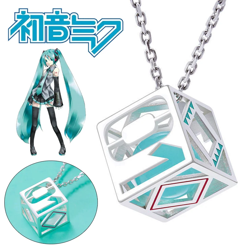 Hatsune Miku Necklace Kawaii Anime Pendant Necklaces Women Fashion Clavicle Chain Cute Princess Jewelry Decor Accessories Gifts