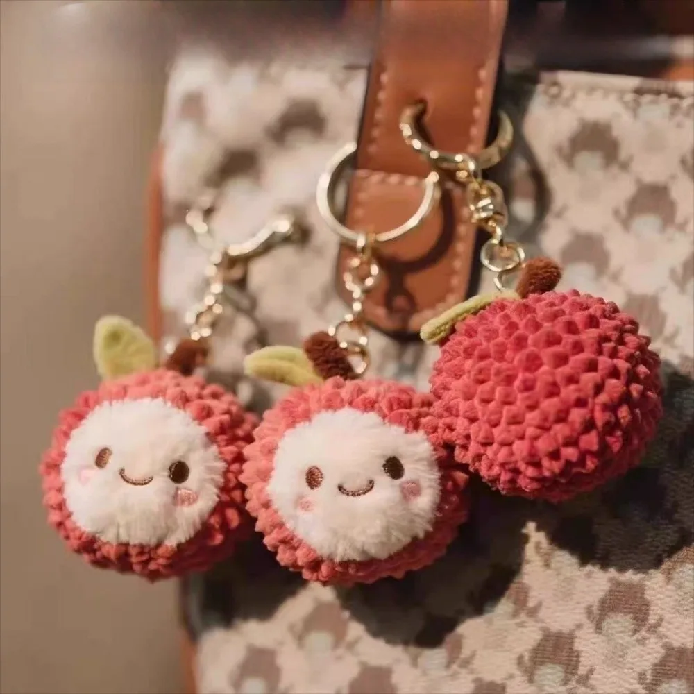 Cute Changan litchi Keychain Fluffy Soft litchi Kid Gift Cartoon Bag Pendant Charms Backpack Accessories