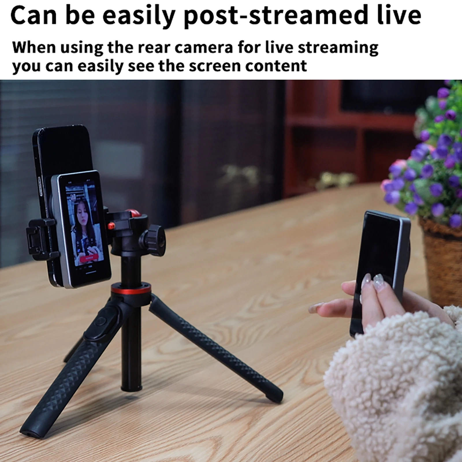 X40L Mobile Phone Wireless Selfie Screen Projector Magnetic Phone Vlog Live Stream Selfie Monitor Screen for Phone Rear Camera