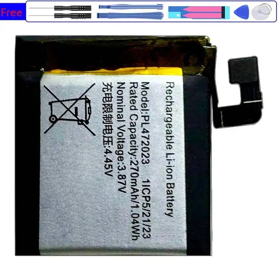 

270Mah Long Lasting Smartwatch Battery For Huami Amazfit Gts 4 Mini GTS4 4Mini Smart Watch PL472023