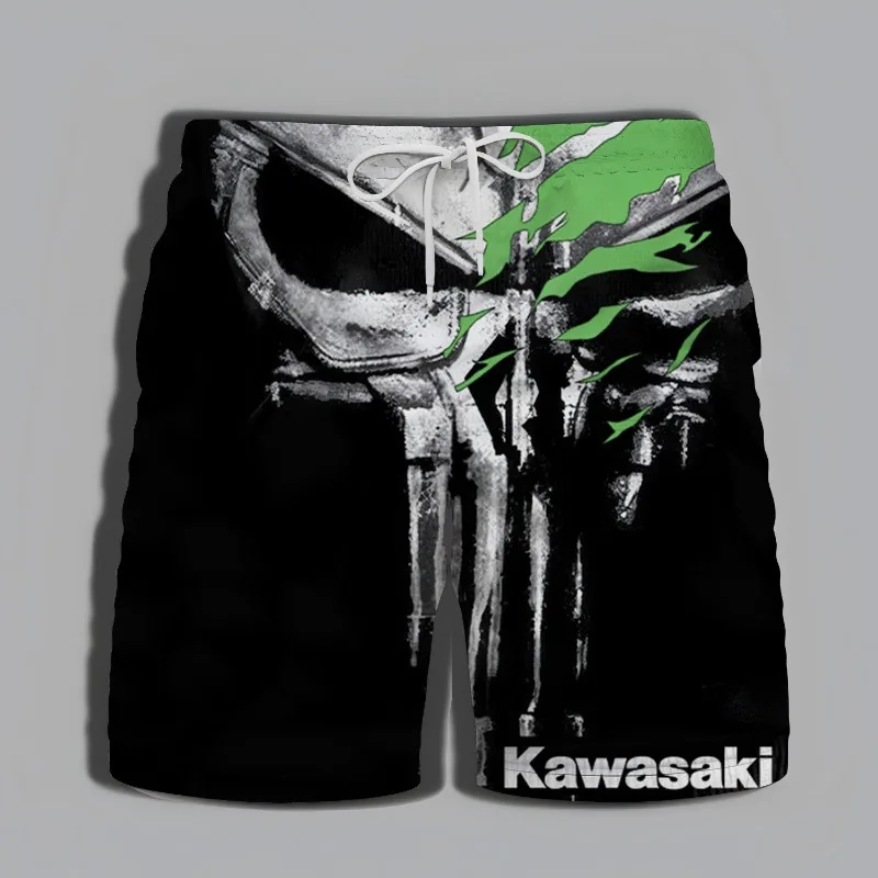 

Лето 2025 г., крутая новинка Kawasaki с логотипом, экстремальные виды спорта, мотоциклетный узор, модная уличная мужская верхняя одежда, шорты, мужские