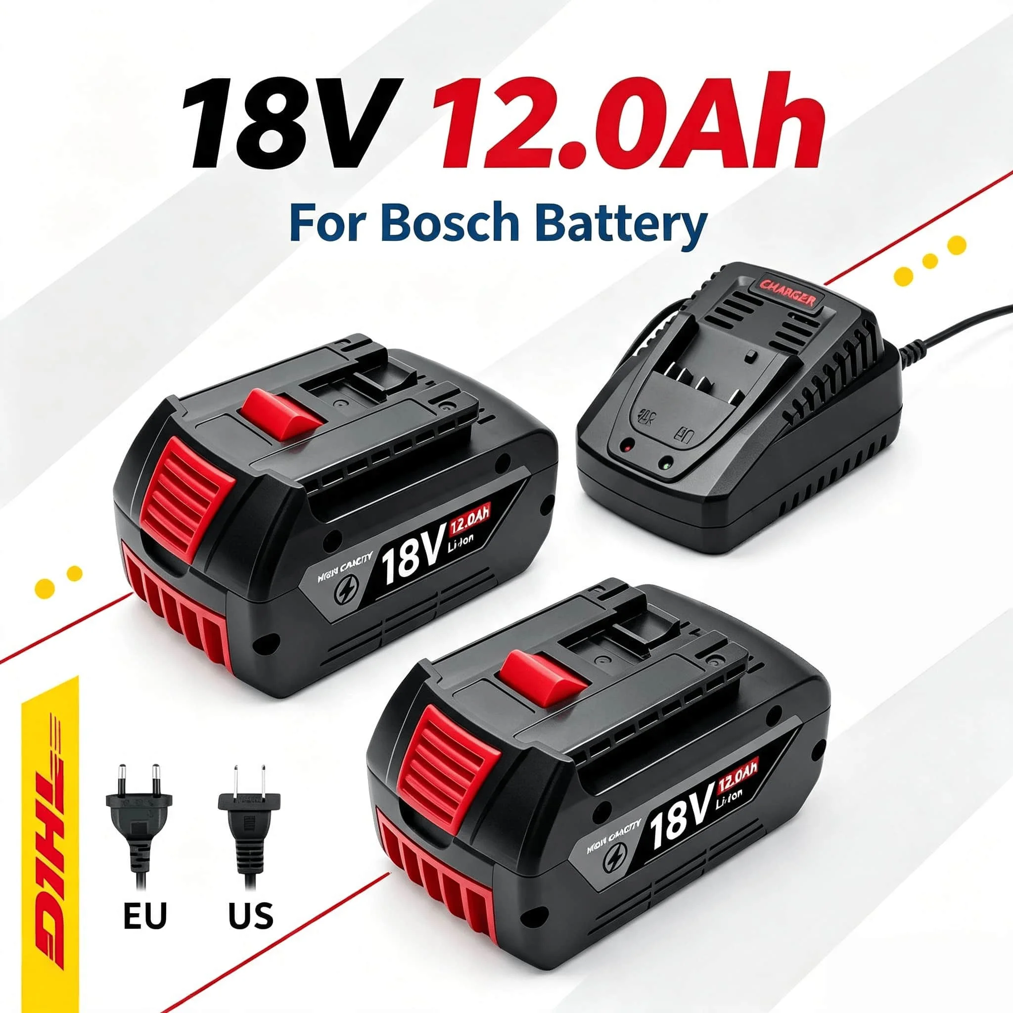  VIEDAKES For Bosch 18V Li‑ion Battery 5‑8Ah Compatible BAT609 BAT618 Replacement Battery for GDX Power Tools