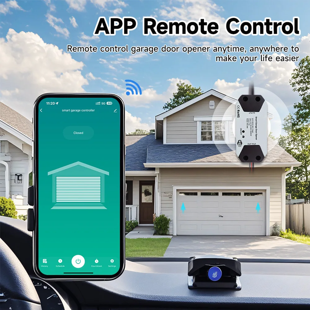 Tuya Zigbee Smart Garage Door Opener Controller automatico per porta Wrok con Smart Life Alexa e Google Home APP Controllo vocale