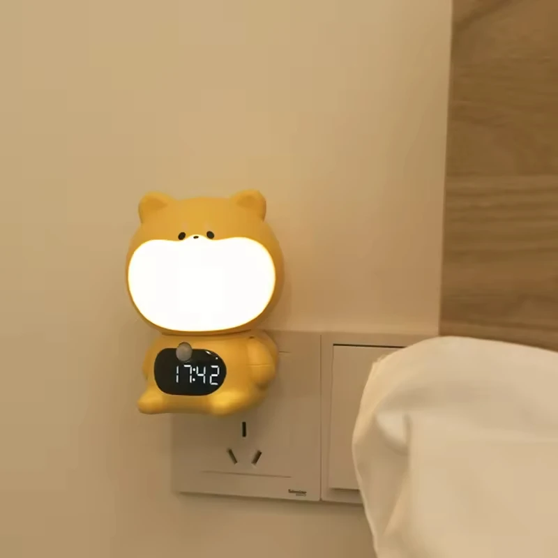 Motion sensor lamp Plug In Wall With Led Digital Clock Night Led Lights With Motion Sensor