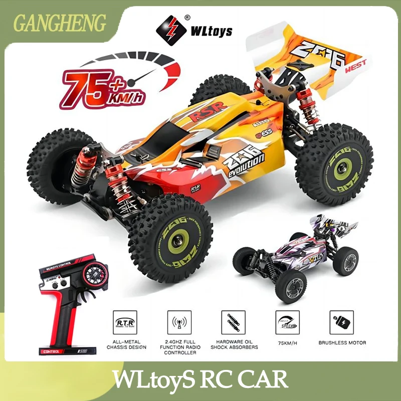 

WLtoys 144010 144016 75KM/H 2.4G RC Car Brushless 4WD Electric High Speed Off-Road Remote Control Drift Toys for Children Racing