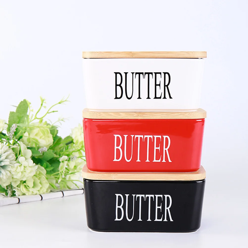 

Ceramic Cheese Keeper Container Rectangle Design Practical Elegant Kitchen Addition Hand Butter Churner