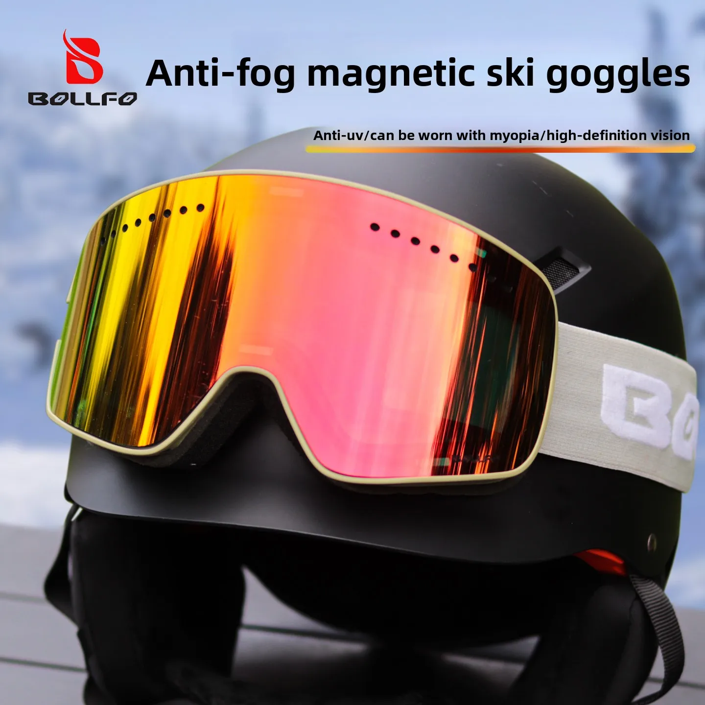 

Зимние профессиональные мужские и женские лыжные очки, комплект магнитных быстросменных двухслойных противотуманных очков для сноуборда для взрослых