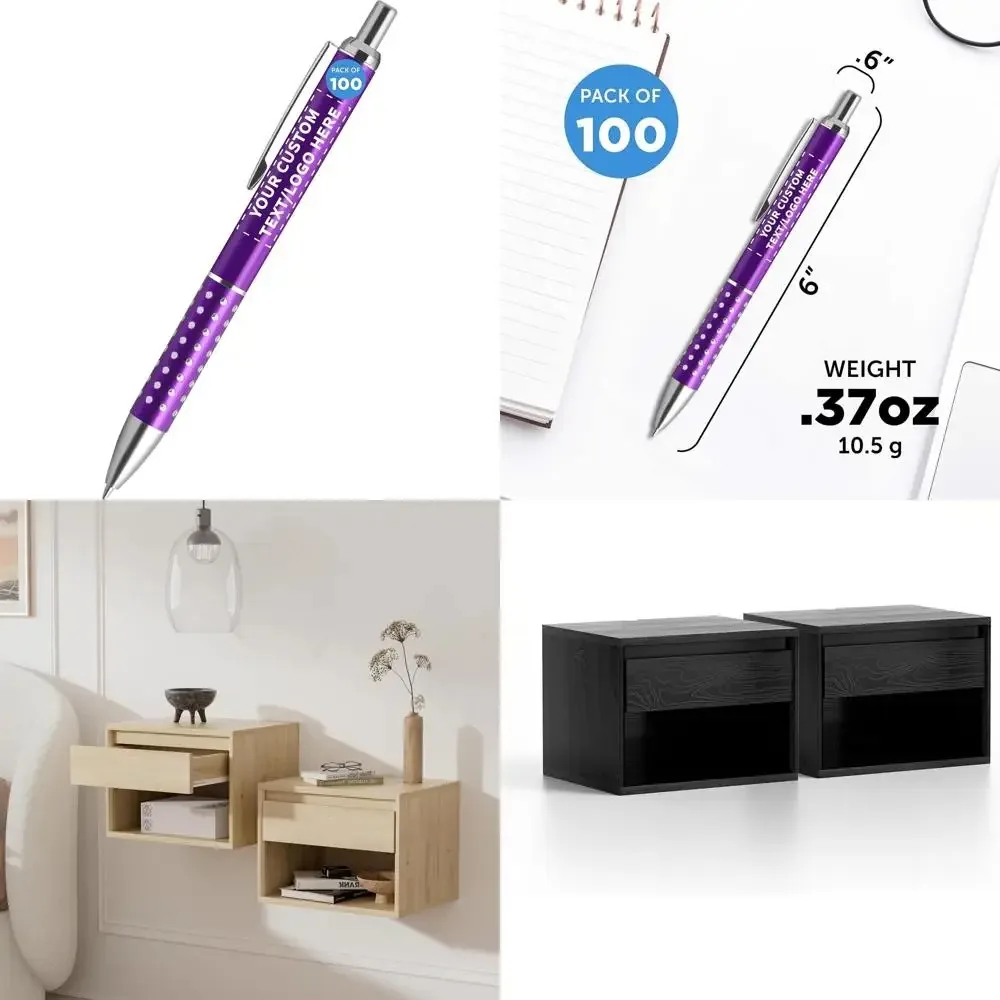 

DISCOUNT PROMOS Personalized Retractable Rhinestone Accent Pens - 100 pack - Plastic Pens - Customizable Text, Logo - Purple