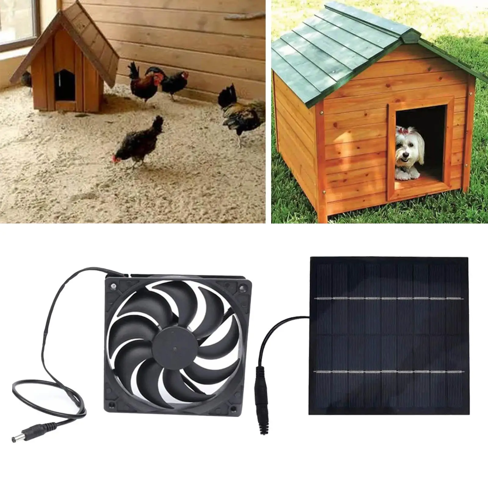 

Solar Powered Panel Fan Outdoor Easy to Carry Solar Powered Ventilation Fans for Travelling Yacht Sheds Chicken Coop Greenhouse