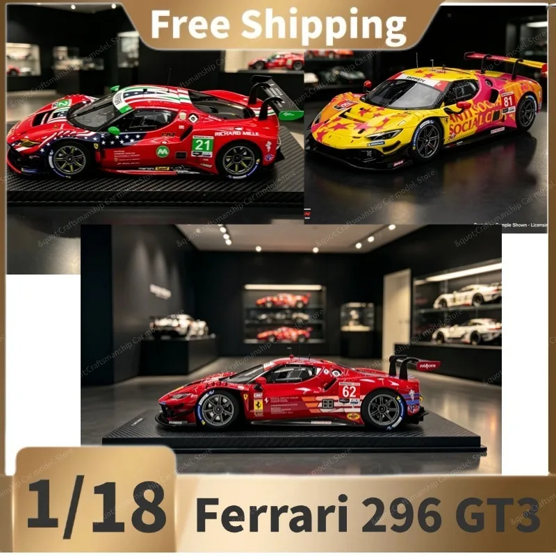 （In Stock）BBR 1/18 Ferrari 296 GT3 #21 #81 AF Corse 2025 IMSA Hawaii Dakar 24-hour Endurance Race, resin model car