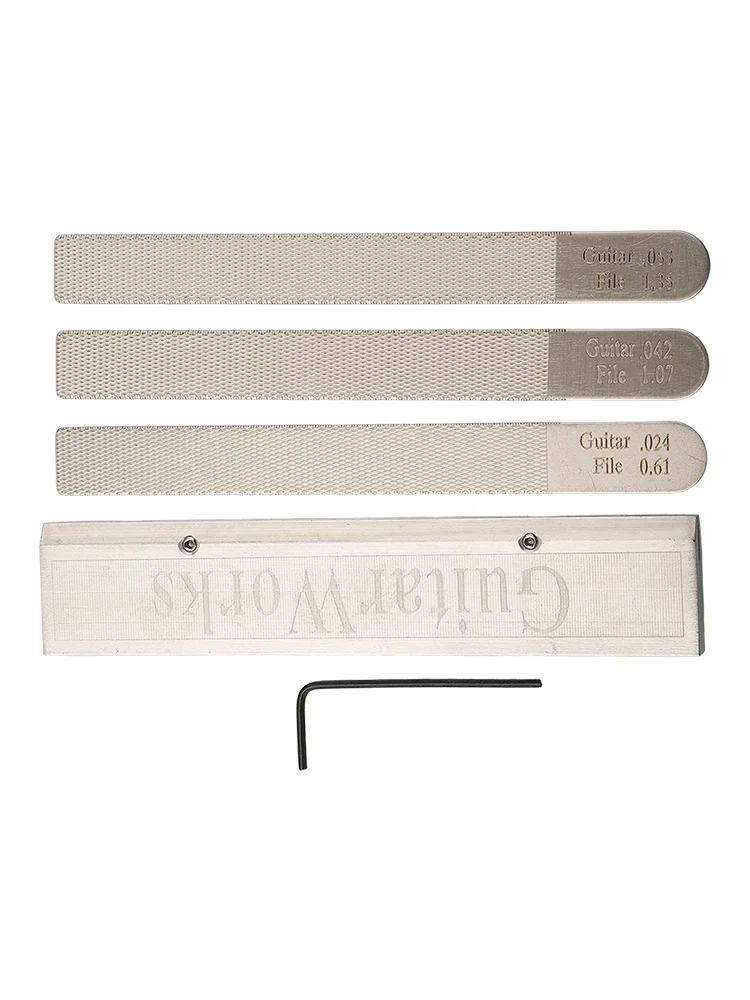 4PCS/Set Guitar Nut Files Fret Crowning Slot Filing Luthier Repair Tools Kit Guitar Pinsil Diamond File (9024 042 053）