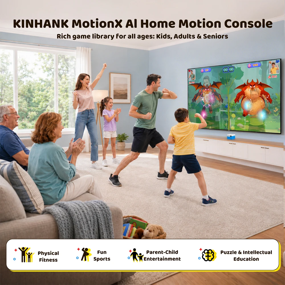 KINHANK MotionX Aktives Spielsystem für Kinder & Familien Videospielkonsole mit Daueraufrüstungen Kinderspielzeug für Indoor-Körperaktivität – Detail 1