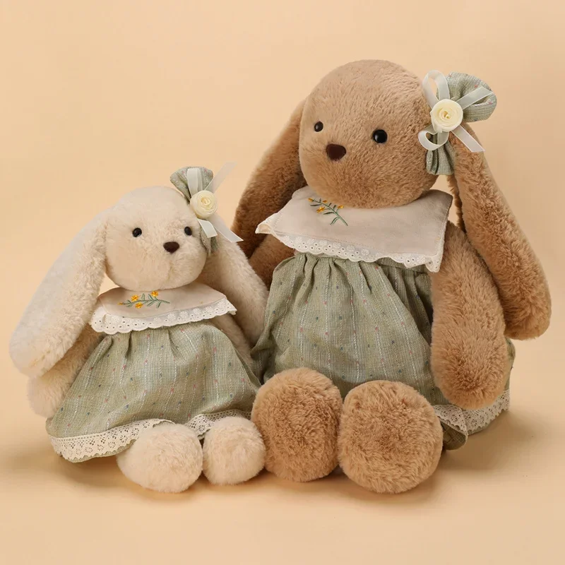 

New Lovely Dress Little Rabbit Plush Toys High Quality Fluffy Princess Bunny Doll Children Appease Doll Sweet Gift To Girls
