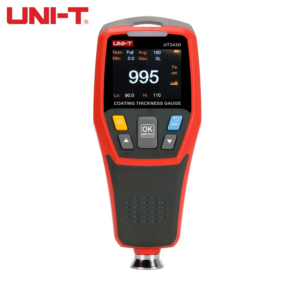 UNI-T UT343D Car Paint Coating Thickness Gauge Digital Meter Film Tester NFE Measurement Electroplate Metal Ferrous Materials