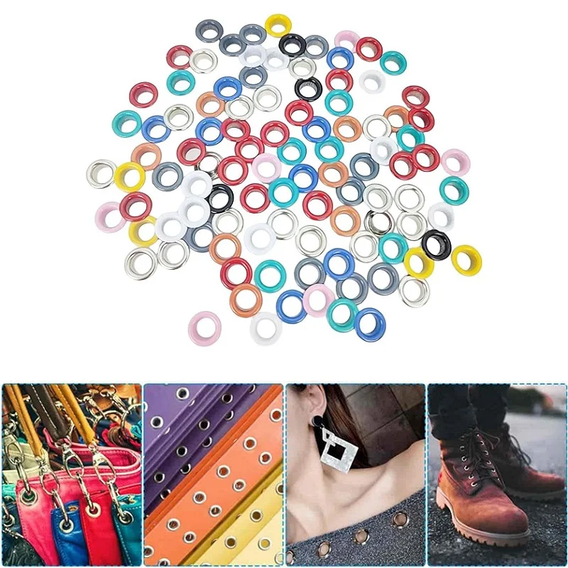 Набор металлических люверсов 6 мм, смешанные цвета, круглые люверсы для скрапбукинга, изготовления открыток, кожевенного ремесла, обуви, одежды, бумаги, 20 шт.