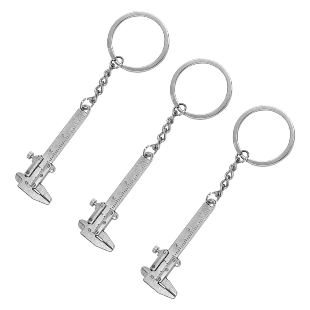 

3pcs Keychain Vernier Caliper Zinc Alloy Small Tools Portable Measuring Cute Backpack Keychains Wallet Purse Schoolbag Ornament