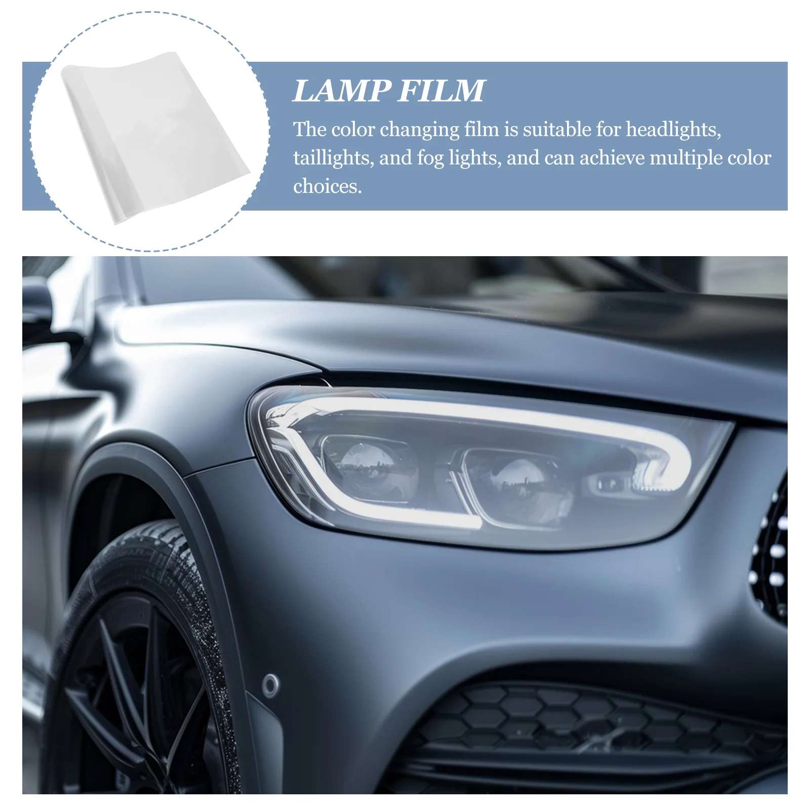 

Car Light Tint Film 3 Layer Glossy 120x40cm Transparent Headlight Taillight Fog Light Scratch Resistant Uv Protective Vinyl Wrap