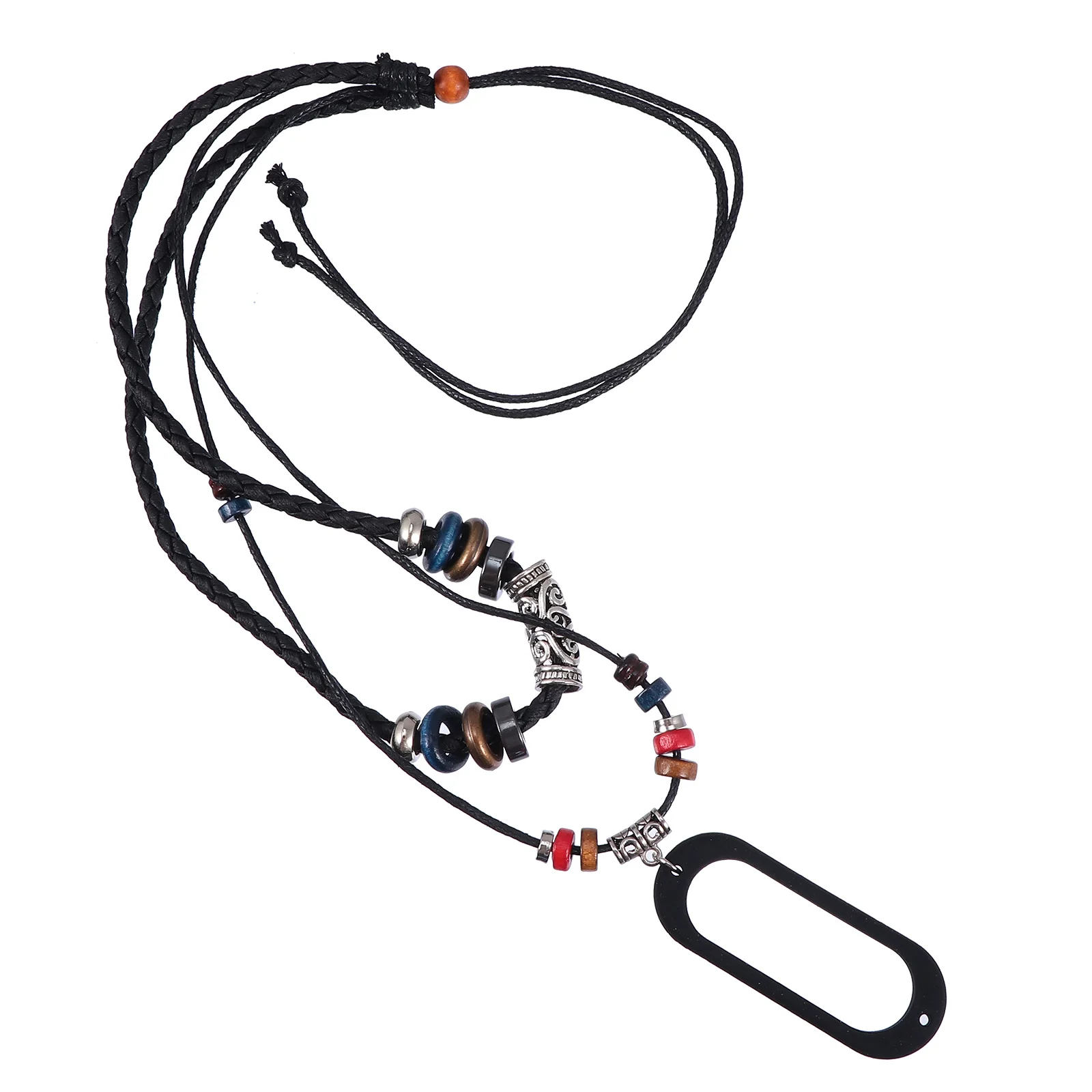 1 szt. Ręcznie robiony retro pleciony sznurek do naszyjnika, uniwersalny sznurek silikonowy premium do smartbandów, regulowany pasek dekoracyjny