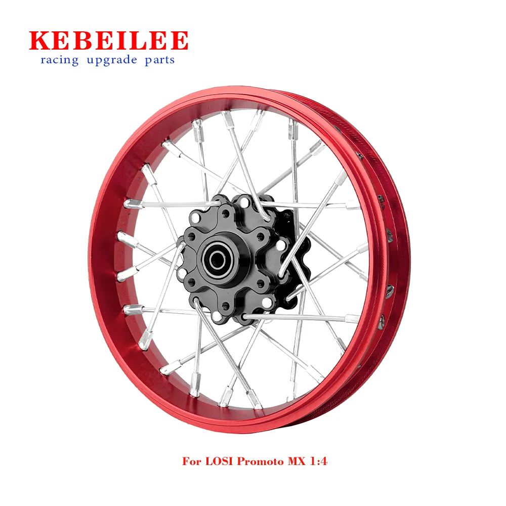 KEBEILEE CNC Aluminum Front Wheel V2 For LOSI Promoto MX motorcycle  1:4 Red