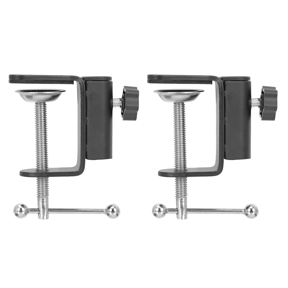 

2pcs Metal Plastic Table Mount Clamps Desk L-Clamps Heavy Duty C-clamp Locking Accessories for Microphone Stand Studio