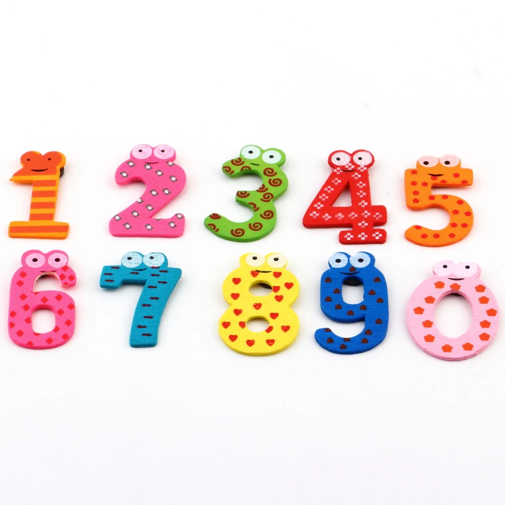 Number Refrigerator Fridge Magnetic Figure Stick Mathematics Wooden Educational Kids Toys for Children Fridge Magnets 10pcs/set