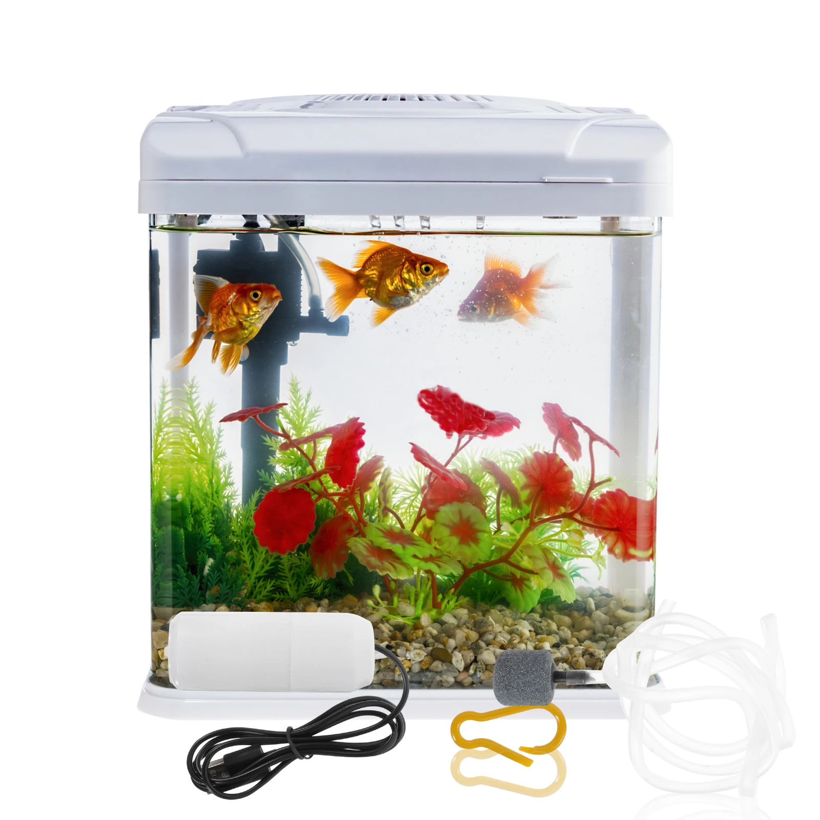 

Mini Air Oxygen Aerator USB Powered Silent Aquarium Air Pump Small White Silent Fish Tank Aquarium Bubble Device Pet Supplies