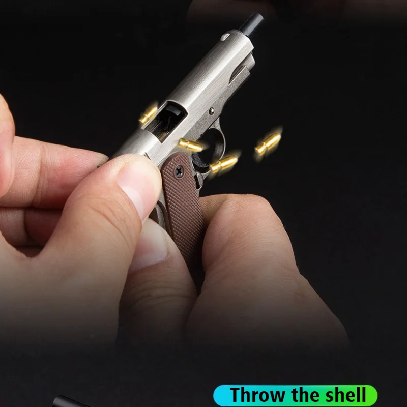 New 1:3 Scale M1911 Colt Pistol Model Keychain Shell Ejectable & Detachable Alloy Toy Decoration Crafts for Collection & Display