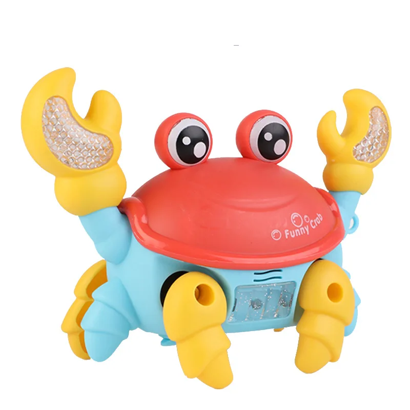 

Kids Electric Toy Cute Marine Animal Small Crab Pull-wire Walking Toys With Light Music Small Animal Baby Learning Crawling Toys