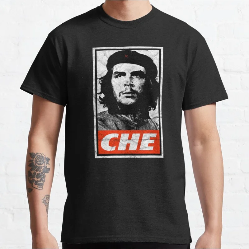 

Black Worn Look Che guevara Cuba revolution leader gift t shirt for man 100% cotton print clothes Men's All size S-6XL Tops