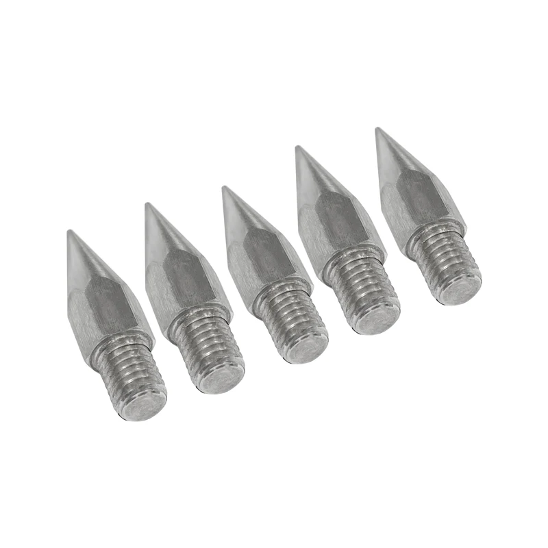 

5pcs M10 GPS Pole Tip Sharp Point Stainless Steel Replacement Tip Diameter 9.7mm Surveying Prism Pole Rod Point Length 33mm