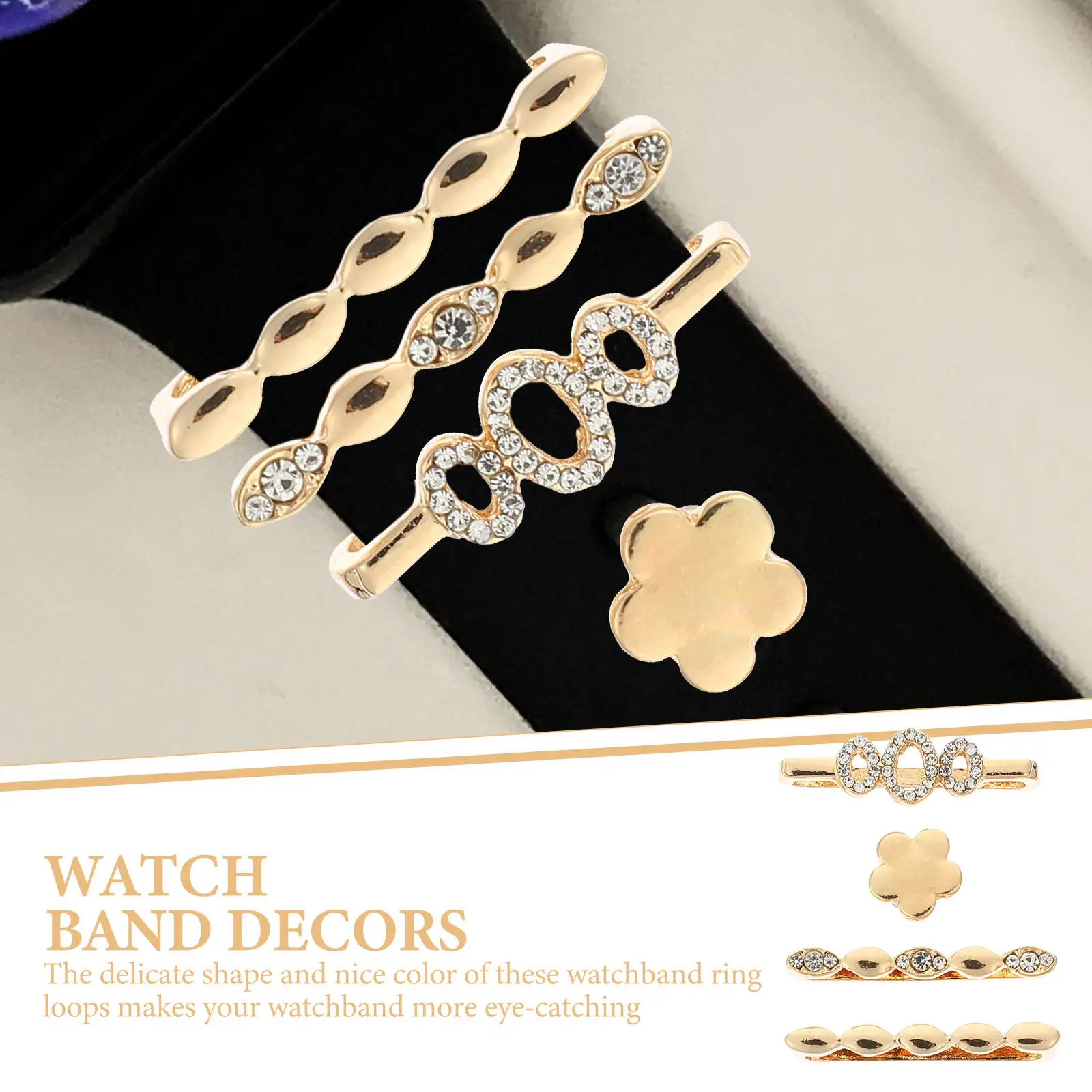 1Set Watch Charm Handcrafted Alloy Watchband Charm Unique Design Replaceable Watch Strap Ring Loop Delicate Watchband Decorative
