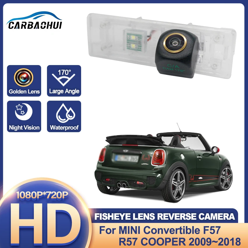 Golden HD Rear Camera For MINI Convertible F57 R57 COOPER 2009~2018 Night vision Backup Reversing Camera License Plate Camera