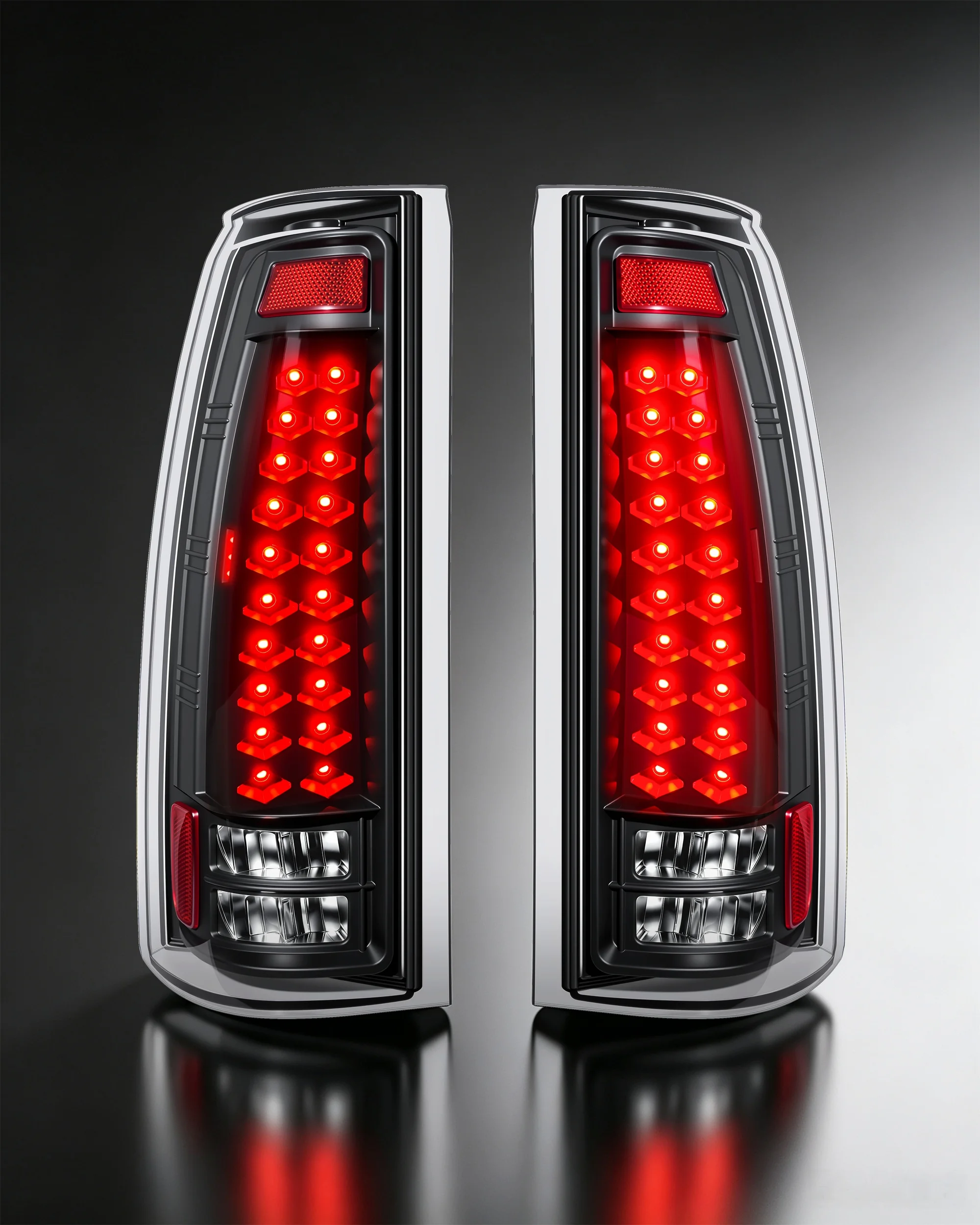 Full LED Tail Lights for 1988-1999 Chevy GMC C K Pickup Truck Silverado Suburban Sierra Tahoe Yukon Turn Signal Light Clear Lens