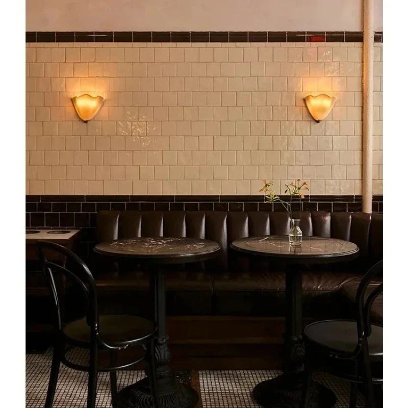 American Vintage Minimalist LED Wall Lamp Shell Shaped Glass Light Home Room Decoration for Living Bar Corridor Lighting Fixture