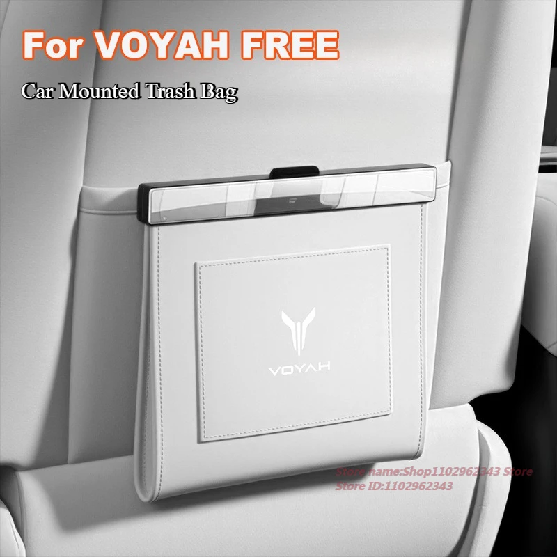 For VOYAH FREE Car Mounted Trash Bag Seat Back Magnetic Attraction Waterproof Leather Clean Bag Interior Modified Accessories