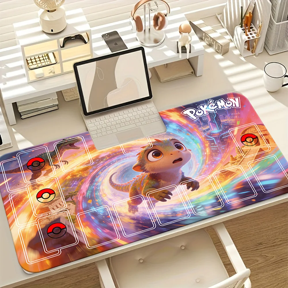 

Pokemon TCG Playmat, Large Gaming Mouse Pad with Card Zones, Non-Slip Desk Mat for Trading Card Game, Office & Home Desk Decor