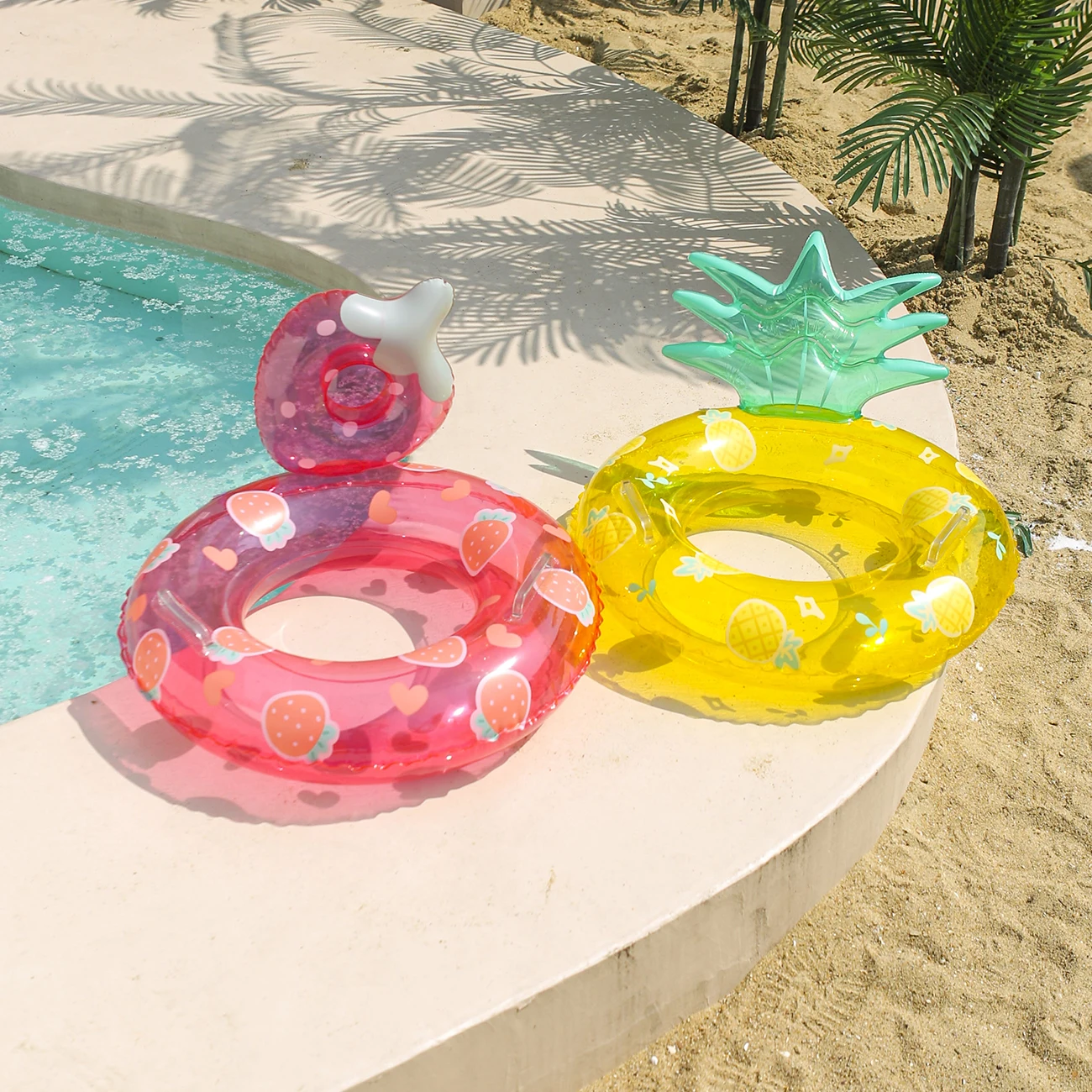 1pc Fruit Party Opblaasbaar Zwembad Drijft Zomer Zwemring, Strand en Zwembad Zwemhulp, Waterveiligheid Gea Strandspeelgoed voor Pool Party