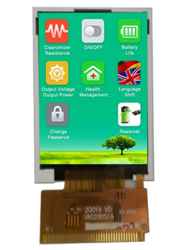 Dispositivo de inspeção de interface lcd 176x220 mcu, 2 polegadas, display de alto brilho, controlador 530nits, toque st7775r para personalização